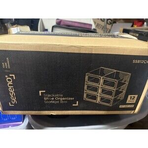 Seseno Stackable Shoe Organizer 12 Pack. Clear Shoe Storage Bins. ~NEW!